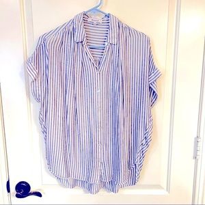 Madewell Blue White Striped Buttondown Shirt - Small